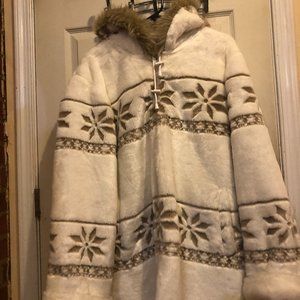 Beautiful White Faux Fur Coat